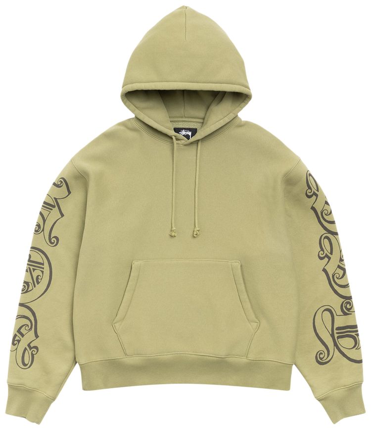 Stussy Motif Print Hoodie Moss