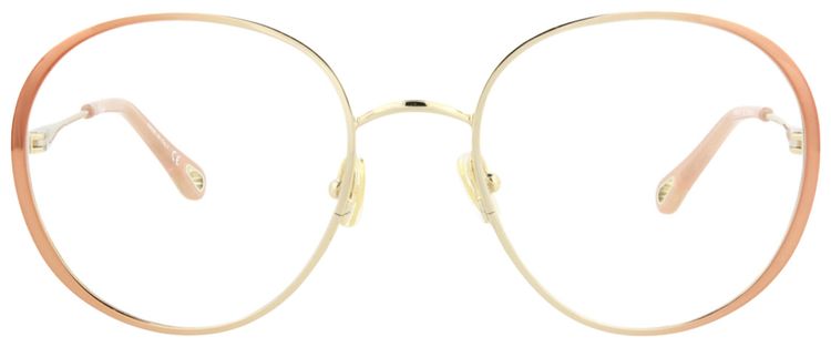 Chloe Round Metal Optical Frames NudeTransparent