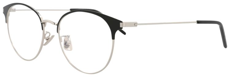 Saint Laurent Round Metal Optical Frames BlackSilverTransparent
