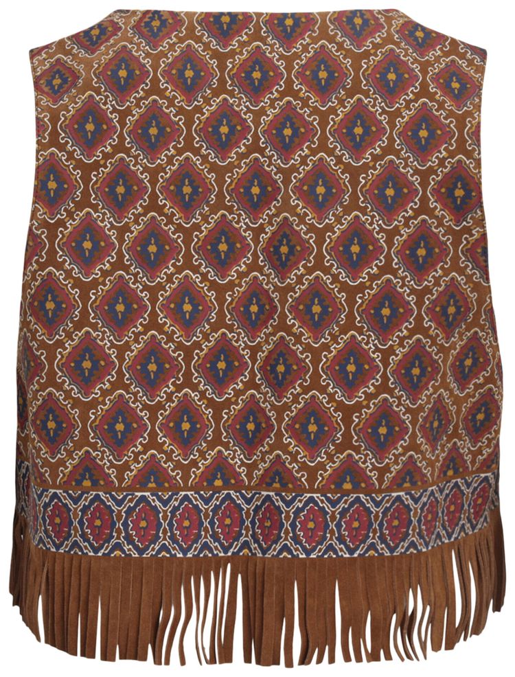 Gucci Printed Suede Vest Medium Brown