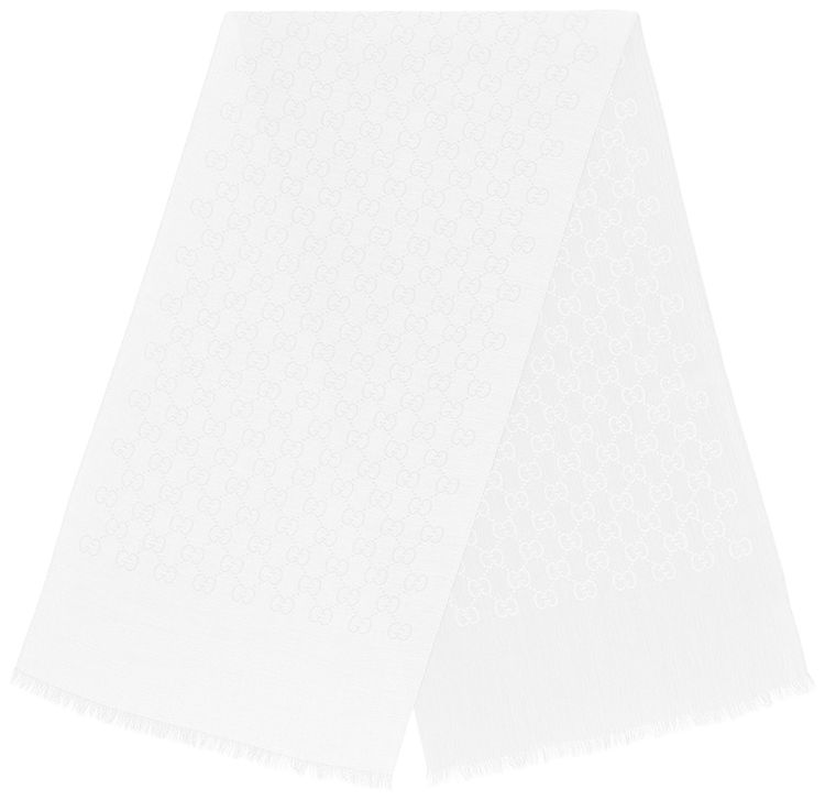 Gucci GG Logo Scarf White