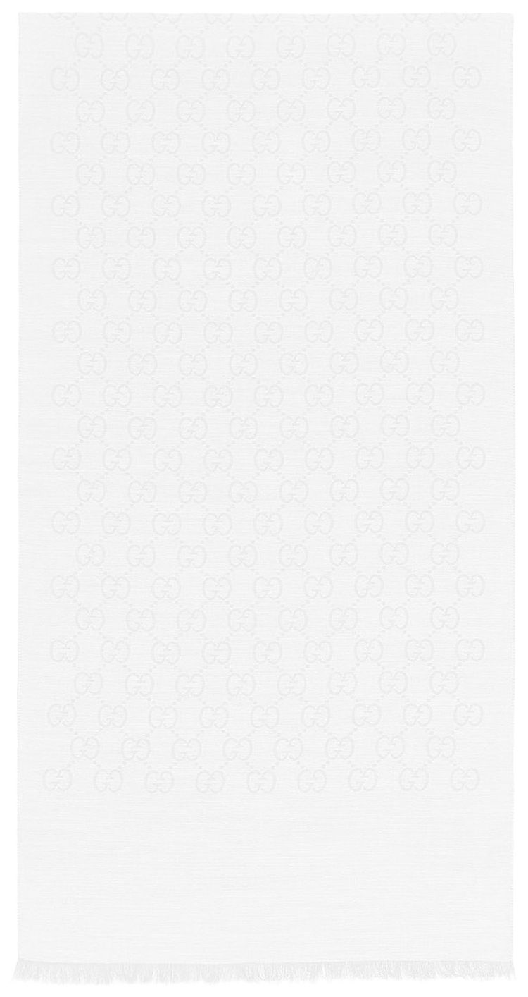 Gucci GG Logo Scarf White