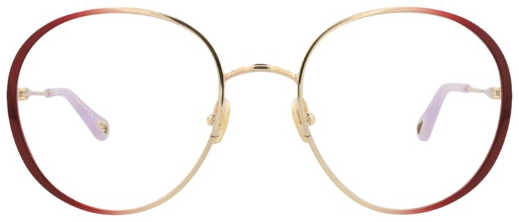 Chloe Round Metal Optical Frames BurgundyTransparent