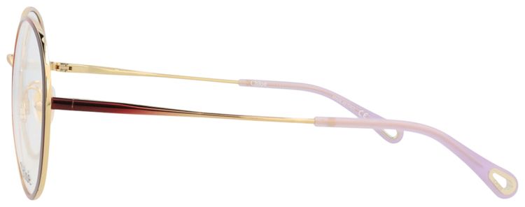 Chloe Round Metal Optical Frames BurgundyTransparent