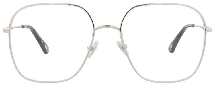 Chloe Square Metal Optical Frames SilverTransparent