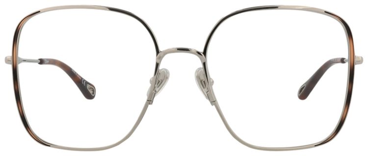 Chloe Square Metal Optical Frames SilverTransparent