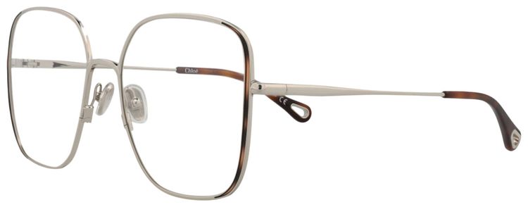 Chloe Square Metal Optical Frames SilverTransparent