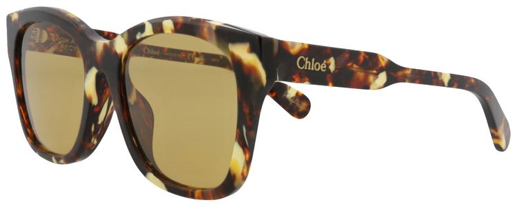 Chloe Square Recycled Acetate Sunglasses HavanaBrown