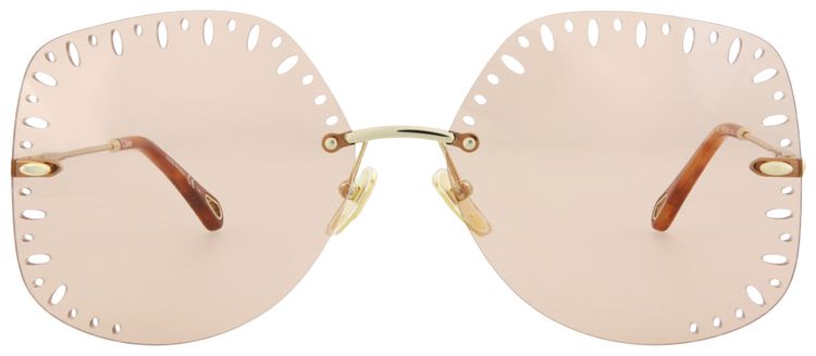 Chloe YSE Square Frame Metal Sunglasses GoldOrange