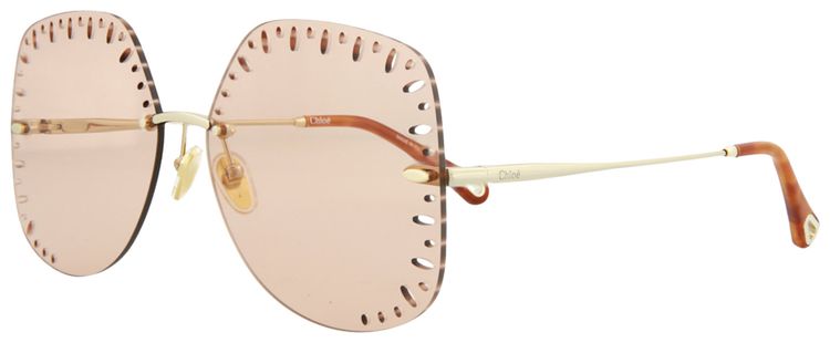 Chloe YSE Square Frame Metal Sunglasses GoldOrange