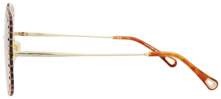 Chloe YSE Square Frame Metal Sunglasses GoldOrange