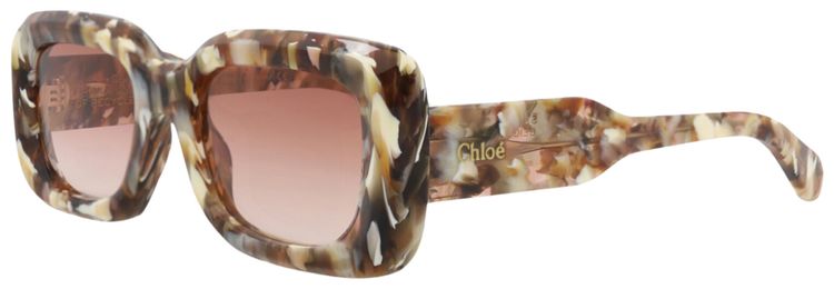 Chloe Square Recycled Acetate Sunglasses HavanaOrange