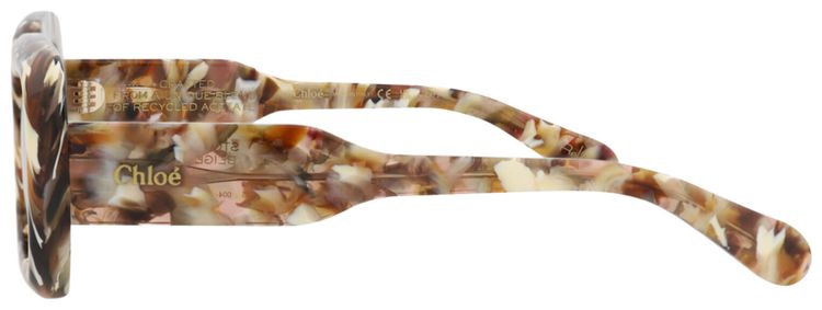 Chloe Square Recycled Acetate Sunglasses HavanaOrange