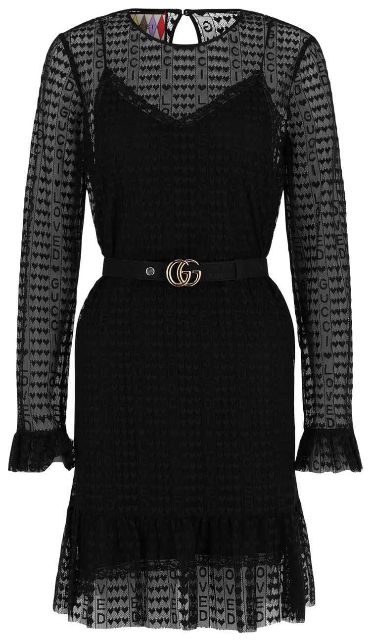 Gucci Lovelight Lace Shift Dress Black