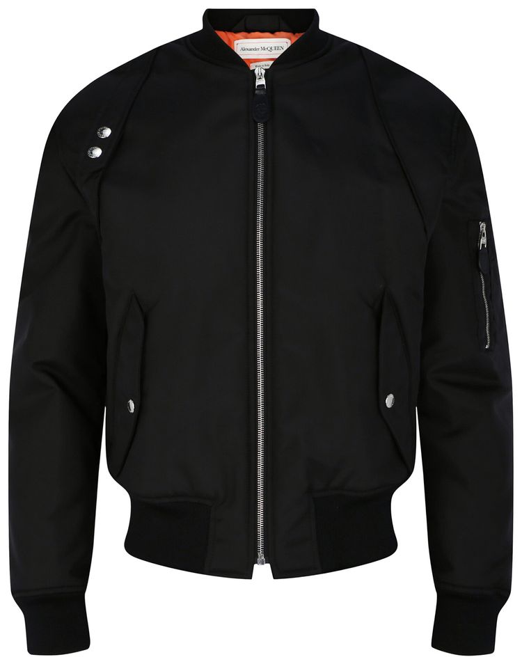 Alexander McQueen Harness MA 1 Bomber Jacket Black