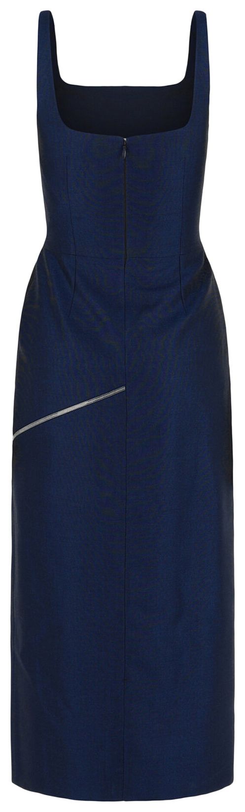 Alexander McQueen Zip Slash Midi Dress BlackUltramarine