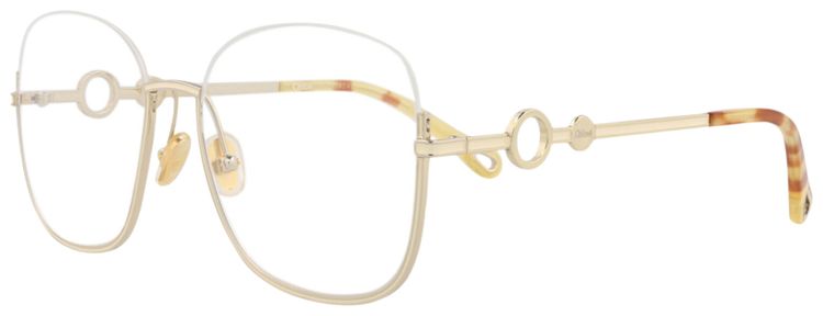 Chloe Square Metal Optical Frames GoldTransparent