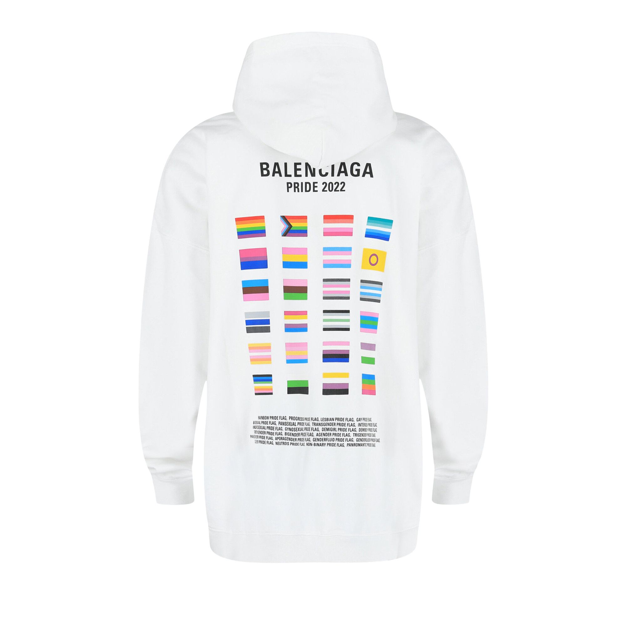 Buy Balenciaga 2022 Pride Graphic Print Hoodie 'White/Black