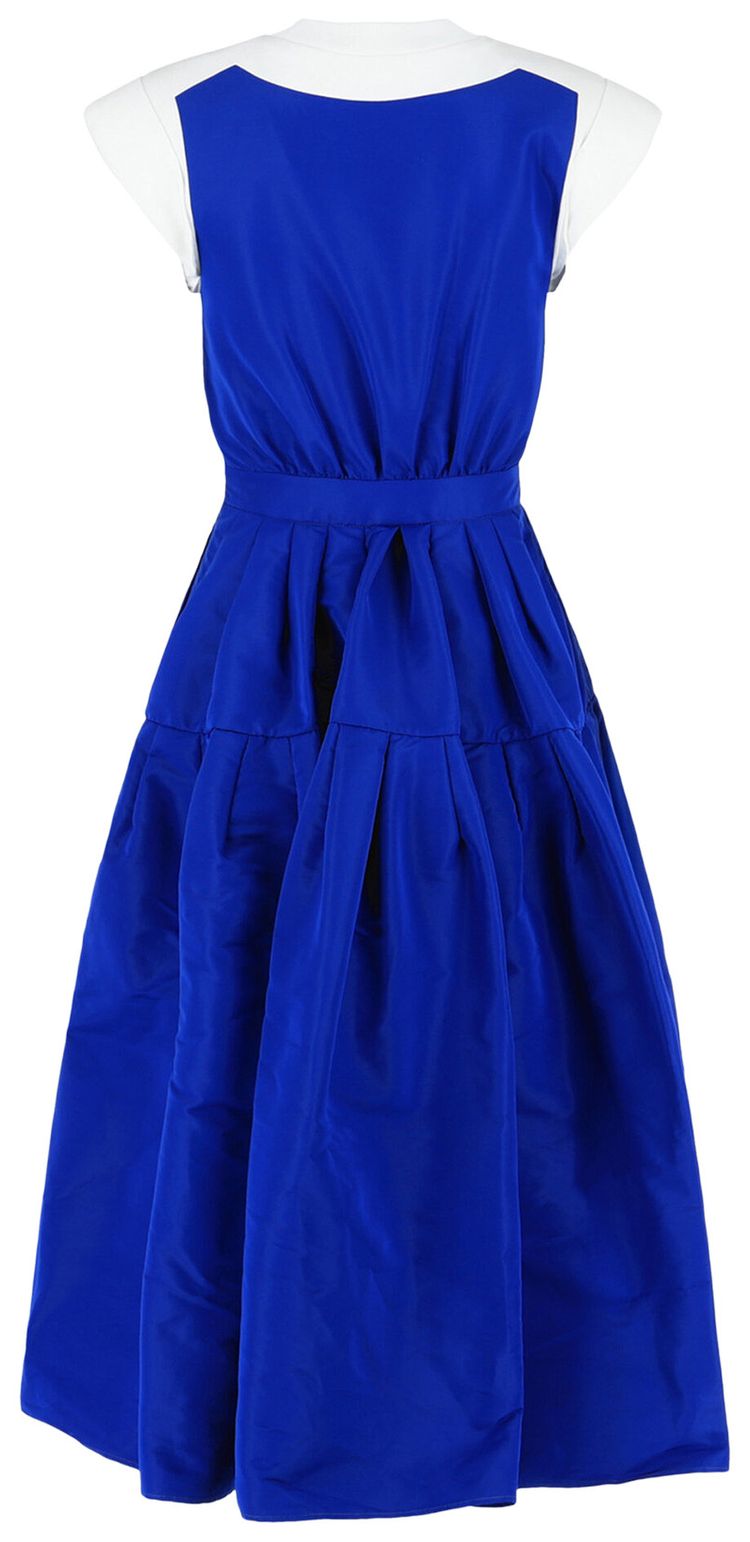 Alexander McQueen A Line Midi Dress WhiteElectric Blue