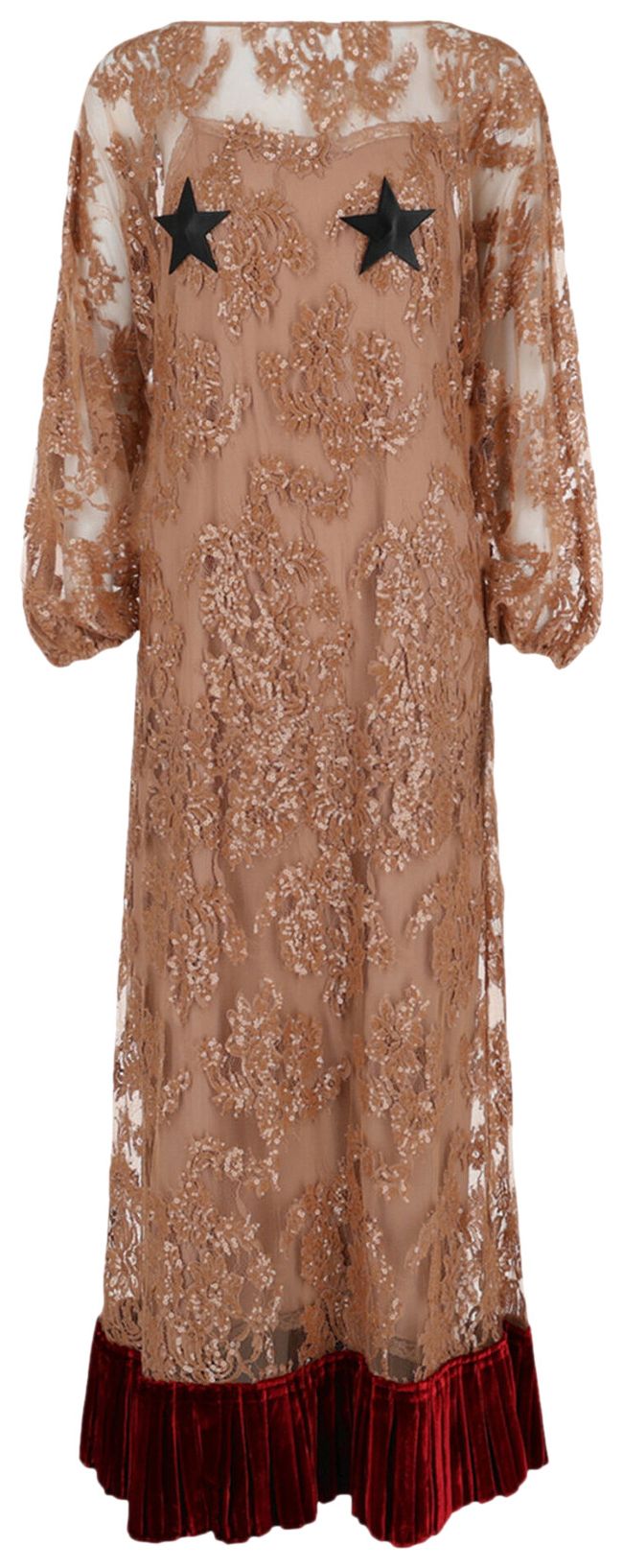 Gucci Floral Lace Dress Brown