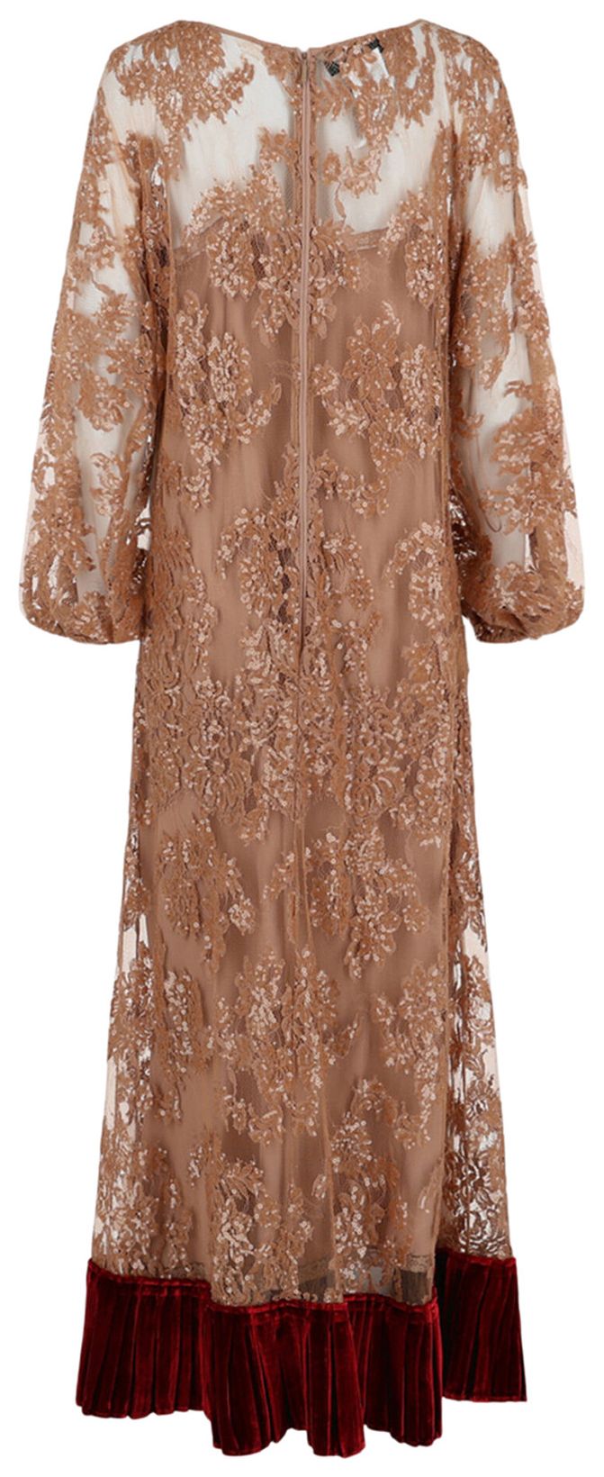 Gucci Floral Lace Dress Brown