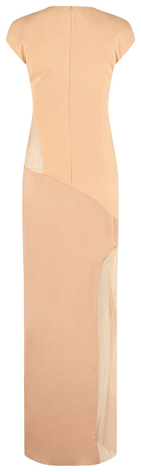 Givenchy Evening Satin Dress And 4G Lace Tan