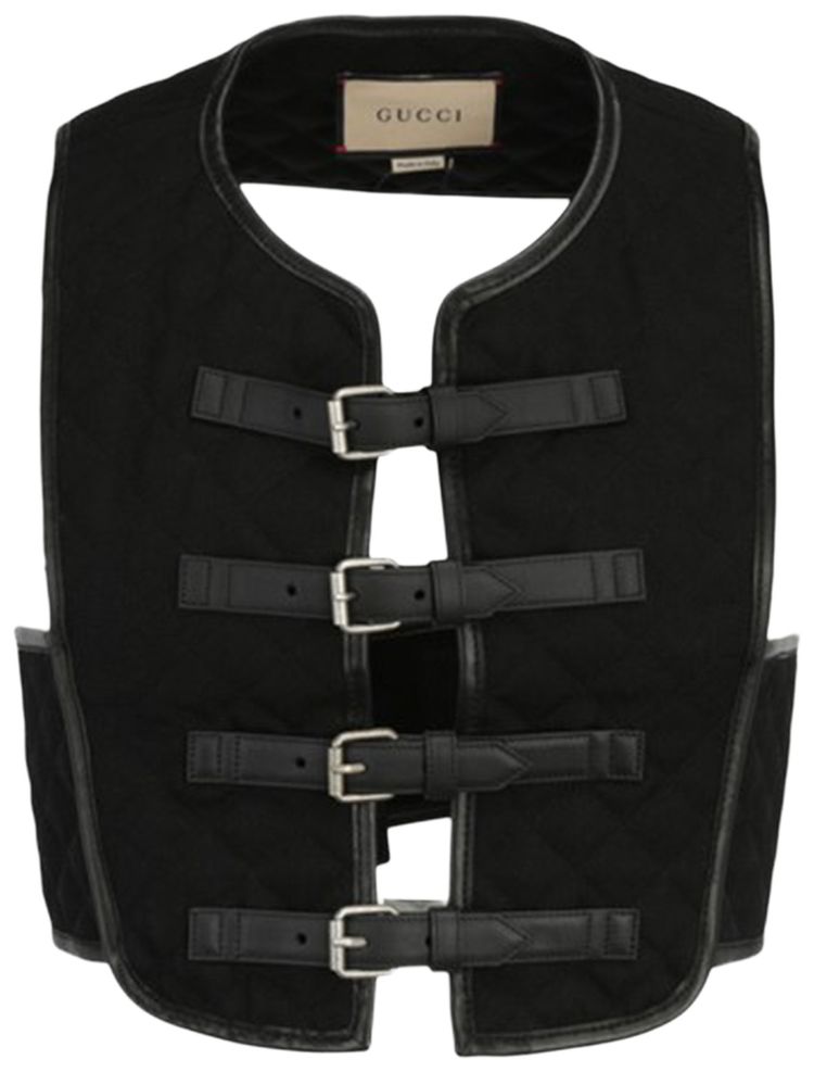 Gucci Quilted Gabardine Gilet Black
