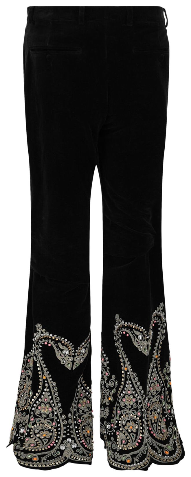 Gucci Embroidered Velvet Pants Black
