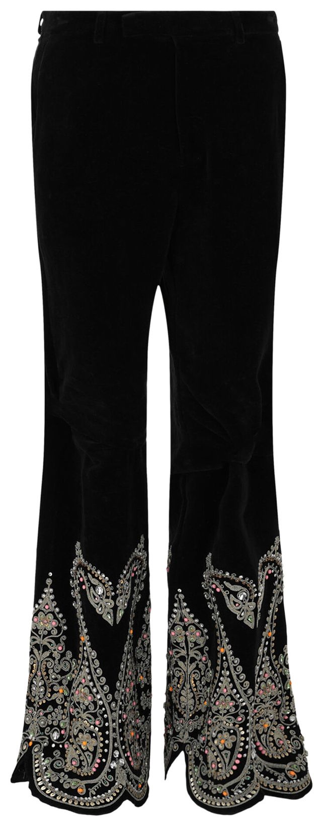 Gucci Embroidered Velvet Pants Black