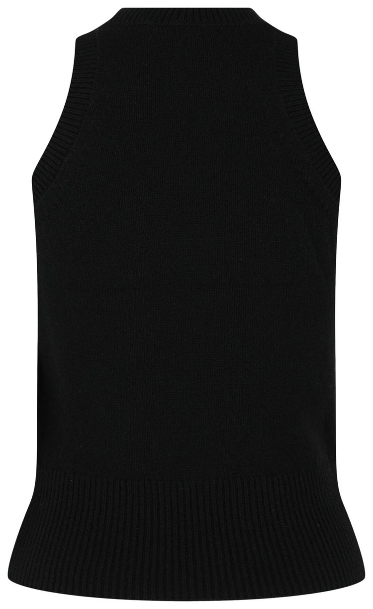 Alexander McQueen Crystal Embellished Racerback Tank Top BlackCrystal
