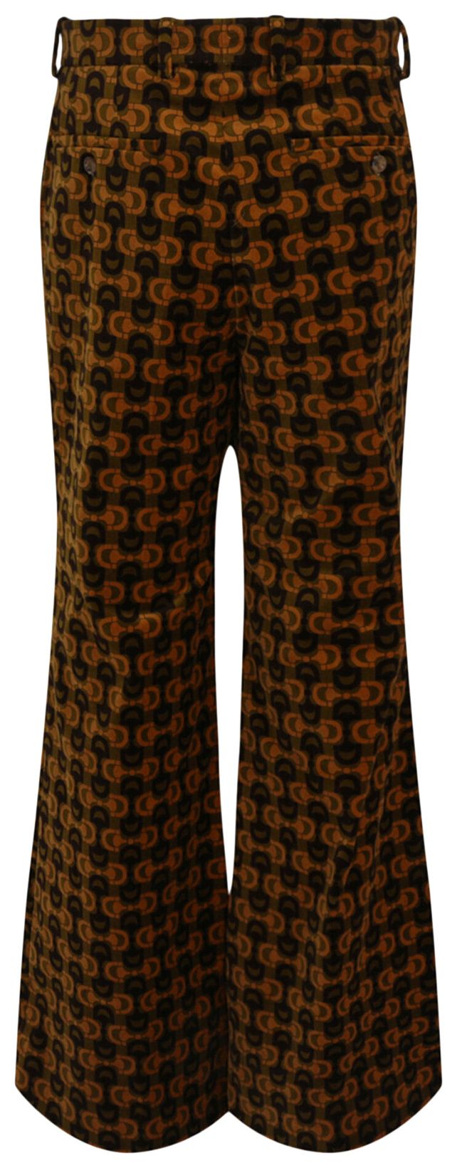 Gucci Horsebit Print Flared Leg Pants Brown