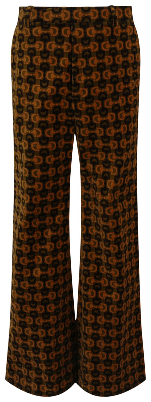 Gucci Horsebit Print Flared Leg Pants Brown