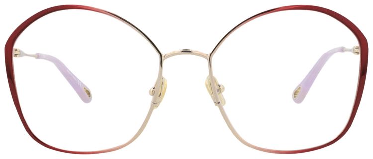 Chloe Square Metal Optical Frames BurgundyTransparent