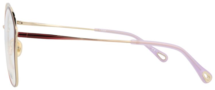Chloe Square Metal Optical Frames BurgundyTransparent