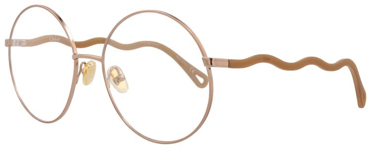 Chloe Round Metal Optical Frames BeigeBrown