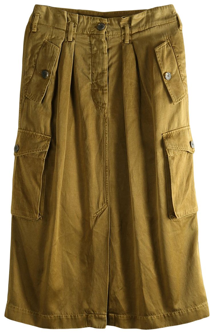 Dries Van Noten Fluid Overdye Savannah Skirt Umber
