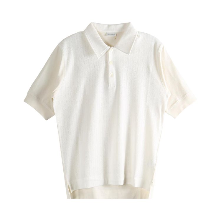Dries Van Noten Pointelle Jacquard Polo Off White
