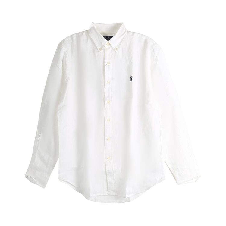 Polo Ralph Lauren Long Sleeve Linen Sport Shirt Ceramic White
