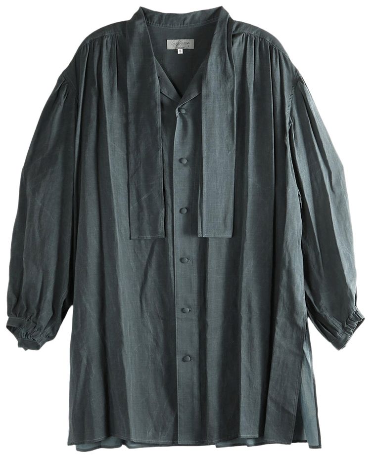 Yohji Yamamoto Pour Homme Scarf Gather Blouse Black
