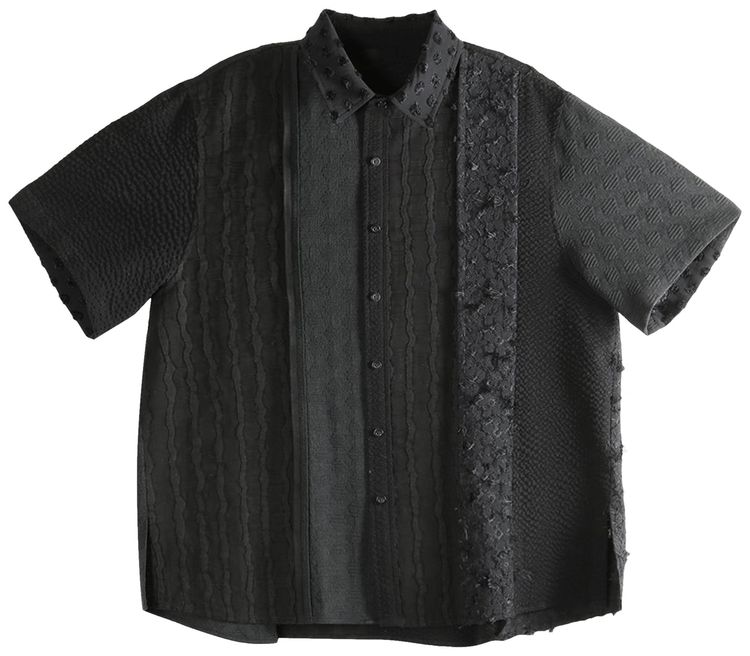 Ader Error Short Sleeve Button Up T Shirt Noir
