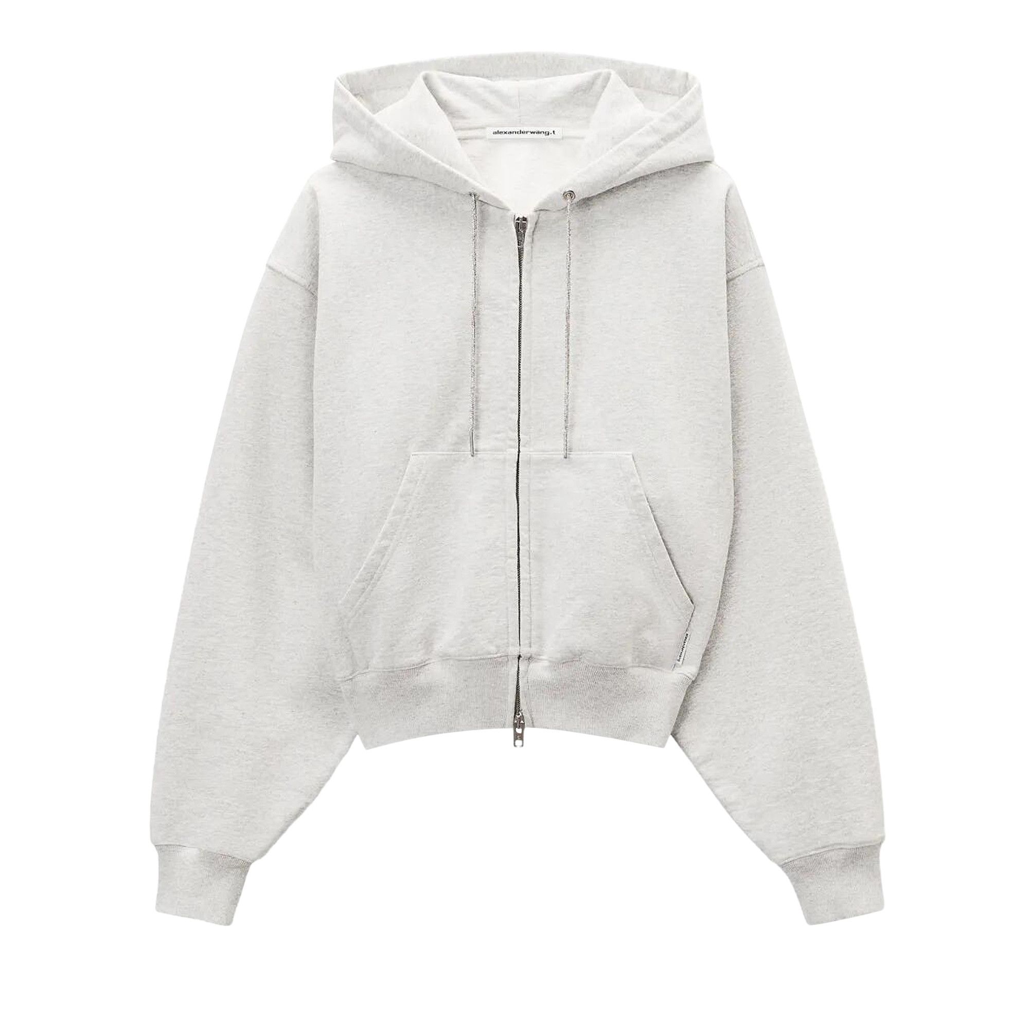 Buy Alexander Wang Zip-Up Hoodie W/ Rhinestone Drawcord 'Light