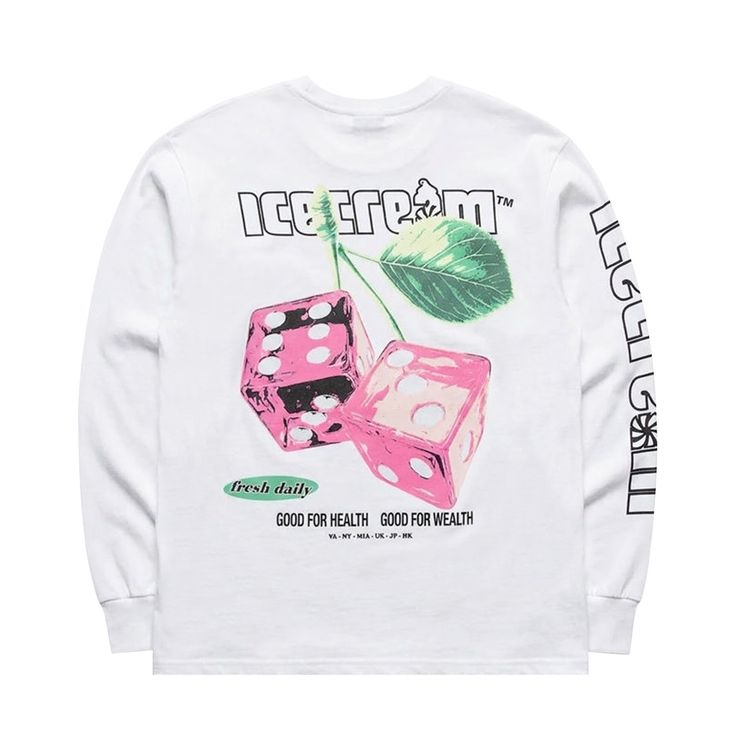Icecream Dice Long Sleeve Tee White