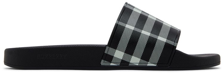 Burberry Check Slides Black Calico