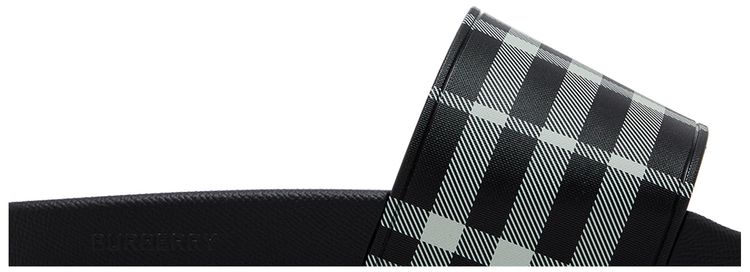 Burberry Check Slides Black Calico