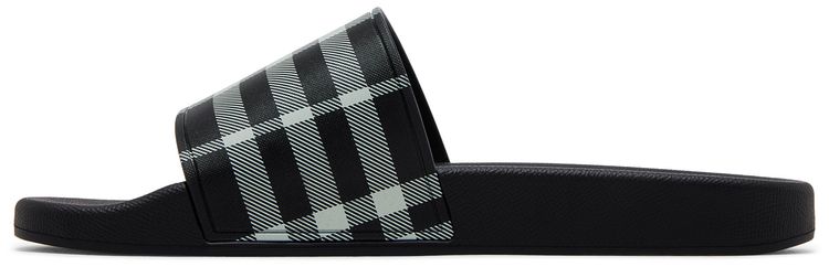 Burberry Check Slides Black Calico
