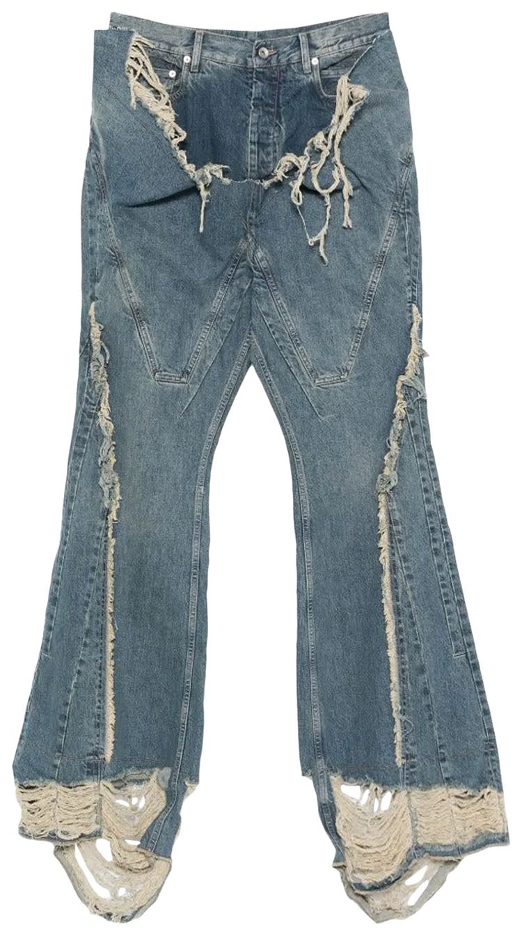 Rick Owens DRKSHDW Pantaloni In Denim Slive Bootcut Pant Washed Indigo