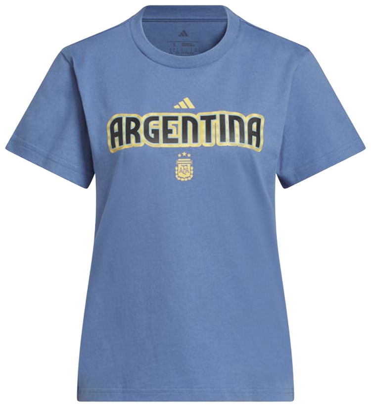Adidas World Cup 26 Argentina Home Graphic Tee Crew Blue