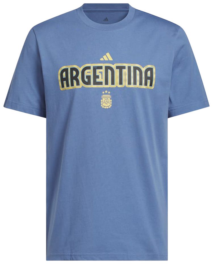 Adidas World Cup 26 Argentina Home Graphic Tee Crew Blue