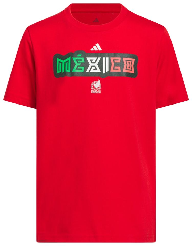 Adidas World Cup 26 Mexico Home Graphic Tee Better Scarlet