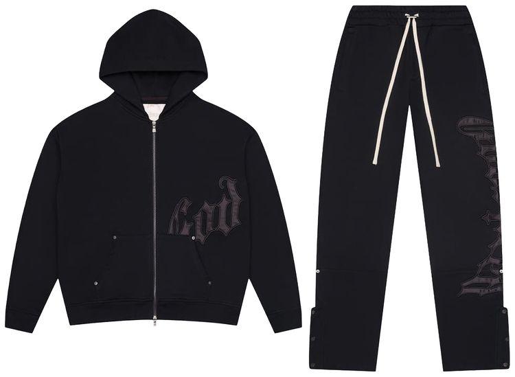 Godspeed OG Logo Sweatsuit V2 Black Satin
